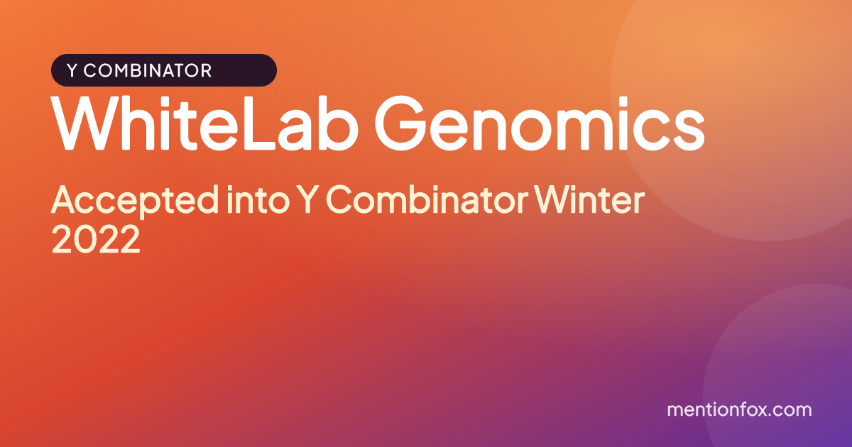 WhiteLab Genomics: Accepted into Y Combinator Winter 2022
