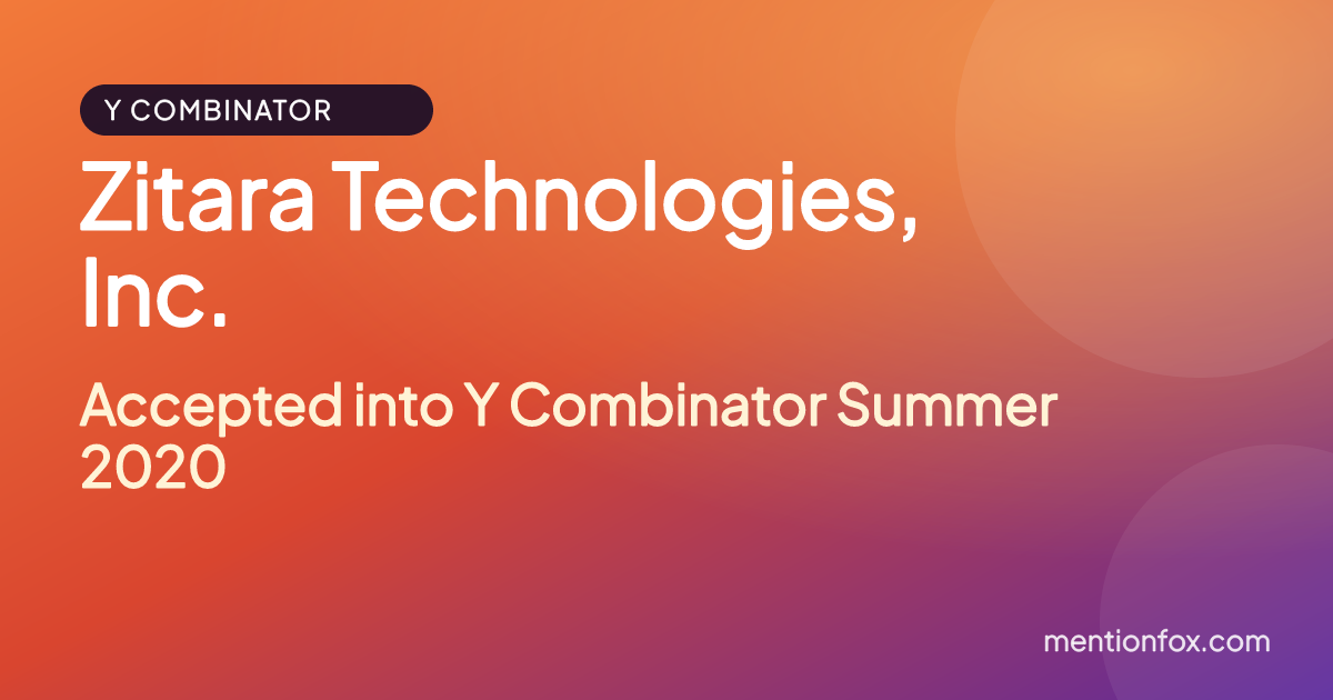 Zitara Technologies, Inc.: Accepted into Y Combinator Summer 2020