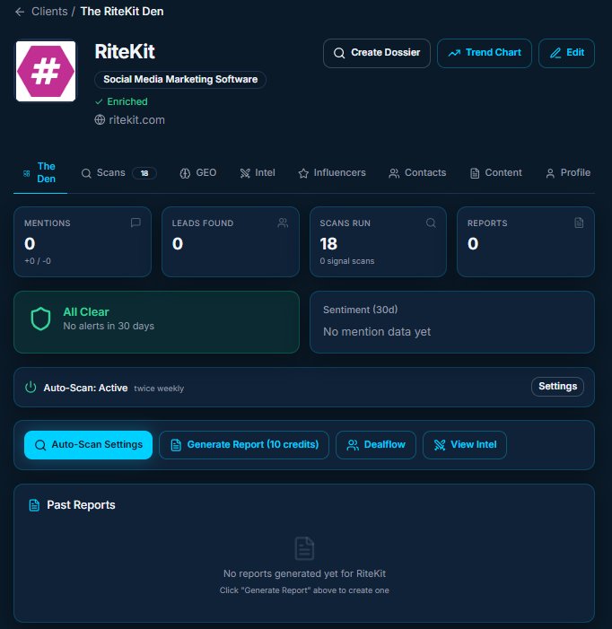 Fox Den dashboard
